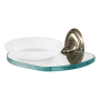 Alno Classic Traditional Wall Mounted Frosted Glass Soap Dish with Brass Bracket and Glass Shelf Satin Nickel