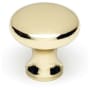 Alno Classic 3/4" Small Round Traditional Mushroom Solid Brass Cabinet Knob / Drawer Knob Polished Brass