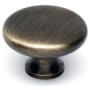Alno Classic 1-1/2" Round Farmhouse Traditional Smooth Mushroom Solid Brass Cabinet Knob / Drawer Knob Antique English