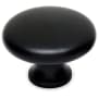 Alno Classic 1-1/2" Round Farmhouse Traditional Smooth Mushroom Solid Brass Cabinet Knob / Drawer Knob Matte Black