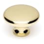 Alno Classic 1-1/2" Round Farmhouse Traditional Smooth Mushroom Solid Brass Cabinet Knob / Drawer Knob Polished Brass