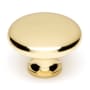 Alno Classic 1-1/2" Round Farmhouse Traditional Smooth Mushroom Solid Brass Cabinet Knob / Drawer Knob Unlacquered Brass