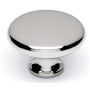 Alno Classic 1-1/2" Round Farmhouse Traditional Smooth Mushroom Solid Brass Cabinet Knob / Drawer Knob Polished Nickel