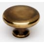 Alno Classic 1-1/2" Round Farmhouse Traditional Smooth Mushroom Solid Brass Cabinet Knob / Drawer Knob Polished Antique
