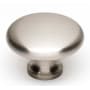 Alno Classic 1-1/2" Round Farmhouse Traditional Smooth Mushroom Solid Brass Cabinet Knob / Drawer Knob Satin Nickel