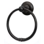 Alno Sierra 6" Round Distressed Rustic Solid Bronze Bathroom Towel Ring Dark Bronze