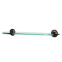 Alno Sierra 18"W Distressed Rustic Glass Bathroom Shelf with Solid Bronze Mounts Dark Bronze