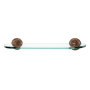 Alno Sierra 18"W Distressed Rustic Glass Bathroom Shelf with Solid Bronze Mounts Rust Bronze