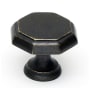 Alno Contemporary 1-1/4" Geometric Beveled Octagon Solid Brass Cabinet Knob / Drawer Knob Barcelona