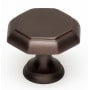 Alno Contemporary 1-1/4" Geometric Beveled Octagon Solid Brass Cabinet Knob / Drawer Knob Chocolate Bronze