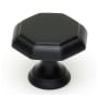 Alno Contemporary 1-1/4" Geometric Beveled Octagon Solid Brass Cabinet Knob / Drawer Knob Matte Black