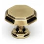 Alno Contemporary 1-1/4" Geometric Beveled Octagon Solid Brass Cabinet Knob / Drawer Knob Polished Antique