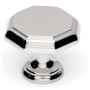 Alno Contemporary 1-1/4" Geometric Beveled Octagon Solid Brass Cabinet Knob / Drawer Knob Polished Chrome