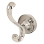 Alno Contemporary I 2" W Solid Brass Scroll Double Prong Bathroom Kitchen Towel Robe Hook Polished Nickel