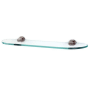 Alno Infinity 18" W Glass Bathroom Shelf with Brass Mounting Brackets Satin Nickel