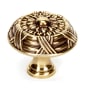 Alno Ribbon & Reed 1-1/2" Estate Style Embossed Ribbon Mushroom Solid Brass Cabinet Knob / Drawer Knob Polished Antique