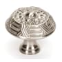 Alno Ribbon & Reed 1-1/2" Estate Style Embossed Ribbon Mushroom Solid Brass Cabinet Knob / Drawer Knob Satin Nickel