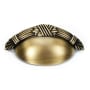 Alno Ribbon & Reed 3" Center to Center Luxury Solid Brass Cabinet Cup Handle / Drawer Cup Pull Antique English Matte