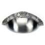 Alno Ribbon & Reed 3" Center to Center Luxury Solid Brass Cabinet Cup Handle / Drawer Cup Pull Satin Nickel