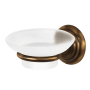 Alno Embassy 4-1/4" W Floating Frosted Glass Bathroom Soap Dish with Brass Bracket Antique English Matte
