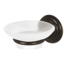 Alno Embassy 4-1/4" W Floating Frosted Glass Bathroom Soap Dish with Brass Bracket Barcelona