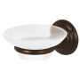 Alno Embassy 4-1/4" W Floating Frosted Glass Bathroom Soap Dish with Brass Bracket Chocolate Bronze
