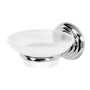 Alno Embassy 4-1/4" W Floating Frosted Glass Bathroom Soap Dish with Brass Bracket Polished Chrome