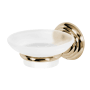 Alno Embassy 4-1/4" W Floating Frosted Glass Bathroom Soap Dish with Brass Bracket Polished Nickel