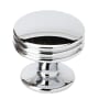 Alno Classic 1-1/8" Round Flat Ridged Mushroom Cabinet Knob Drawer Knob Polished Chrome