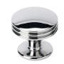 Alno Classic 1-1/8" Round Flat Ridged Mushroom Cabinet Knob Drawer Knob Polished Nickel