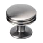 Alno Classic 1-1/8" Round Flat Ridged Mushroom Cabinet Knob Drawer Knob Satin Nickel