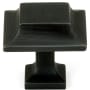 Alno Millennium 1-1/4" Modern Fluted Square Solid Brass Cabinet Knob / Drawer Knob Bronze