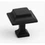 Alno Millennium 1-1/4" Modern Fluted Square Solid Brass Cabinet Knob / Drawer Knob Matte Black
