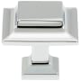Alno Millennium 1-1/4" Modern Fluted Square Solid Brass Cabinet Knob / Drawer Knob Polished Chrome