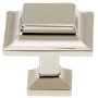 Alno Millennium 1-1/4" Modern Fluted Square Solid Brass Cabinet Knob / Drawer Knob Polished Nickel