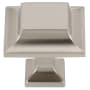 Alno Millennium 1-1/4" Modern Fluted Square Solid Brass Cabinet Knob / Drawer Knob Satin Nickel
