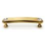 Alno Crystal 3-1/2" Center to Center Decorative Solid Brass Flat Bar Cabinet Handle / Drawer Pull with Swarovski Crystals Polished Antique
