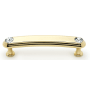 Alno Crystal 3-1/2" Center to Center Decorative Solid Brass Flat Bar Cabinet Handle / Drawer Pull with Swarovski Crystals Polished Brass