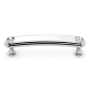 Alno Crystal 3-1/2" Center to Center Decorative Solid Brass Flat Bar Cabinet Handle / Drawer Pull with Swarovski Crystals Polished Chrome