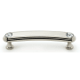 Alno Crystal 3-1/2" Center to Center Decorative Solid Brass Flat Bar Cabinet Handle / Drawer Pull with Swarovski Crystals Polished Nickel