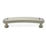 Alno Crystal 3-1/2" Center to Center Decorative Solid Brass Flat Bar Cabinet Handle / Drawer Pull with Swarovski Crystals Satin Nickel