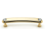 Alno Crystal 4" Center to Center Luxury Designer Solid Brass Bar Cabinet Pull with Swarovski Crystals Gold