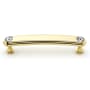 Alno Crystal 4" Center to Center Luxury Designer Solid Brass Bar Cabinet Pull with Swarovski Crystals Polished Brass