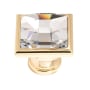 Alno Solid Brass 1-1/4" Square Luxury Designer Glam Cabinet Knob with Swarovski Crystal Gold