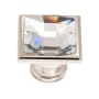 Alno Solid Brass 1-1/4" Square Luxury Designer Glam Cabinet Knob with Swarovski Crystal Polished Nickel