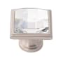 Alno Solid Brass 1-1/4" Square Luxury Designer Glam Cabinet Knob with Swarovski Crystal Satin Nickel