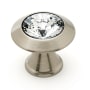 Alno Crystal Series 1.25" Luxury Solid Brass Cabinet Knob with Swarovski Crystal Center Satin Nickel