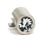Alno Convertibles Solid Brass 9/16" Large Round Crystal Drop Ring Pull Mount for 3" and 3.5" Rings - Ring Not Included Satin Nickel