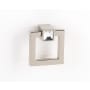 Alno 1-1/2 Inch Square Ring Cabinet Pull with Square Crystal Mount Polished Nickel
