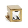 Alno Convertibles 1/2 Inch Square Crystal Ring Pull Mount for 1.5", 2", and 2.5" Ring Pulls - Ring Not Included Satin Brass